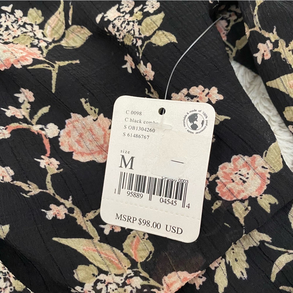 NWT Free People New Final Rose long sleeve blouse Sz M - Picture 8 of 8